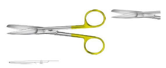 TC ножиці для шовних матеріалів прямі гострі/тупі 145 мм